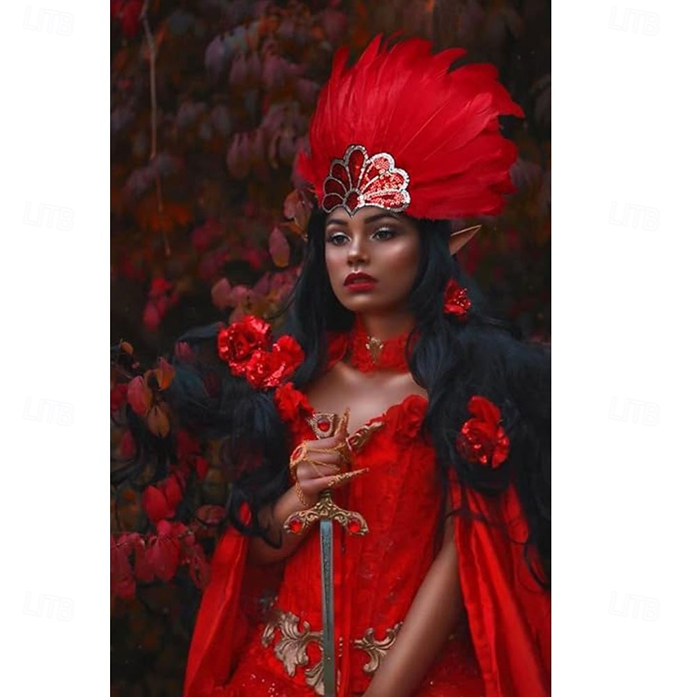 Karnawał 2026 Rio Karnawał Akcesoria Samba Karnawałowa Tiara z Piór dla Kobiet - Czerwona Cekinowa Tiara Tancerki - Akcesoria Do Tańca na Festiwal Mardi Gras Kostium na Festiwal Brazylia 2026 - $12.99 –P2