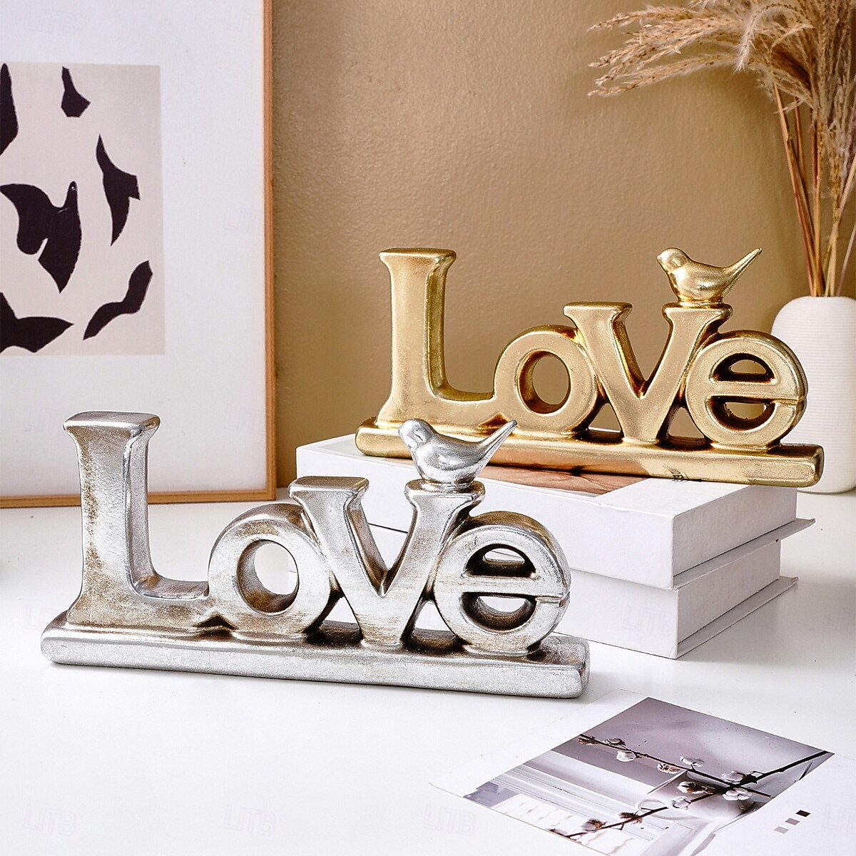 Valentine's Day Decoration LOVE Letter Ornaments Decorative Handicrafts Made of Resin Material With Gold and Silver Foil Decoration on The Surface 2026 - $25.99 –P4