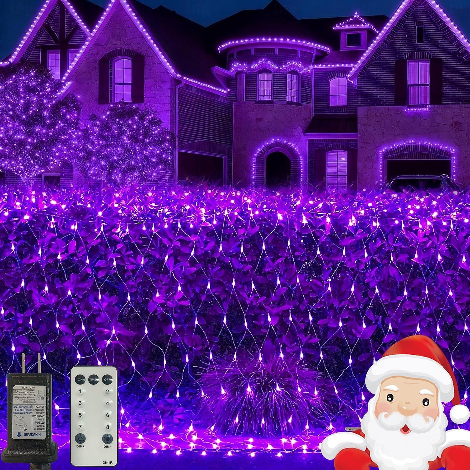 Christmas Net Lights Connectable Waterproof String Light 8 Function Timer Remote Control Wedding Festival Party Atmosphere Decorative Lights Low Voltage Safe Plug in 2025 - $20.99 –P14
