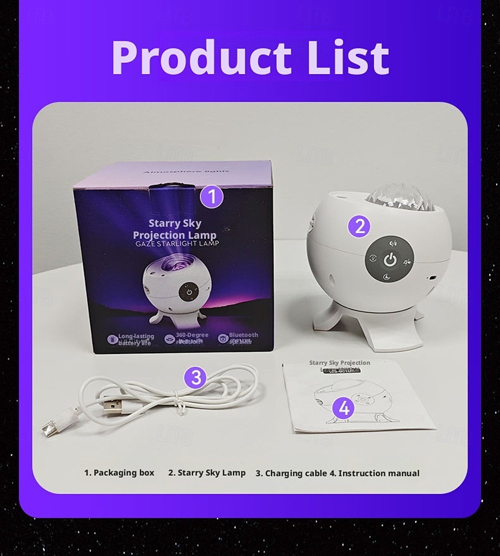 Nieuwe Audio Projectie Licht Bluetooth APP Afstandsbediening Witte Geluid Sfeer Kleine Nachtlamp Nachtlamp Sfeer Licht Thuisbioscoop Verjaardag Valentijnsdag Cadeau 2026 - $41.99 –P13