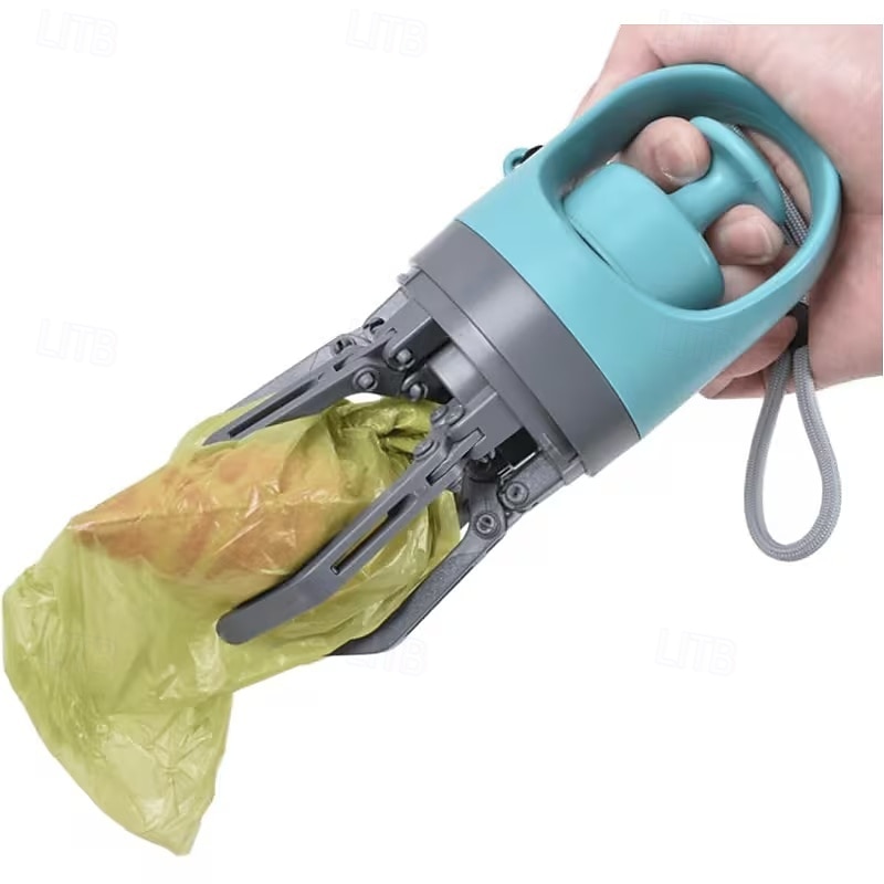 Φορητή σκούπα περιττωμάτων σκύλου με διανομέα σακούλας - ανθεκτικό πλαστικό, γαλαζοπράσινο, σχεδιασμός με νύχι για αποτελεσματική συλλογή απορριμμάτων, περιλαμβάνει στεγανές σακούλες, ιδανικό για 2026 - $22.99 –P3