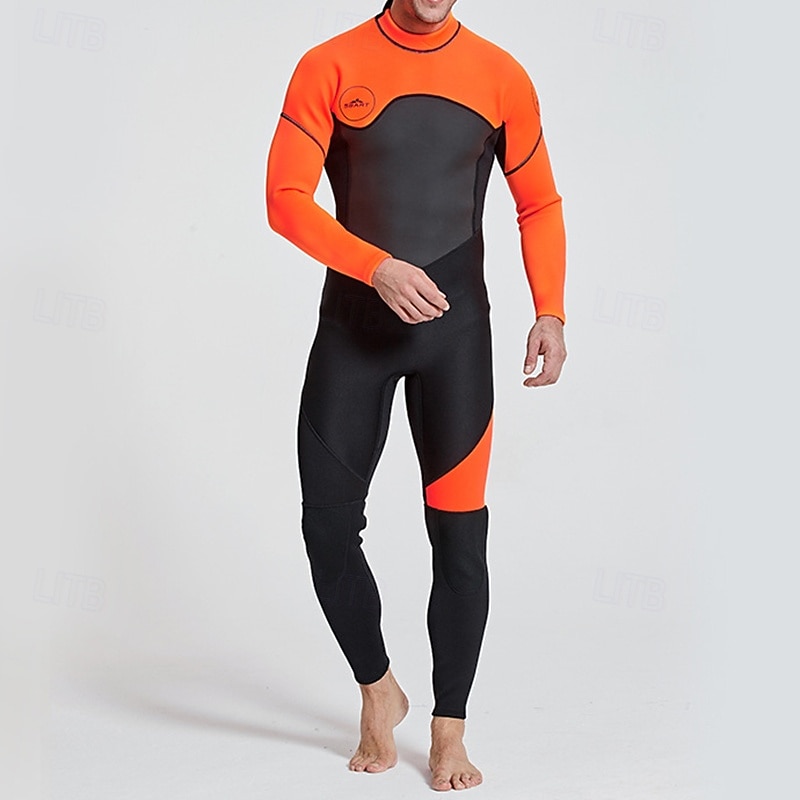 Per uomo 3mm Muta da sub in neoprene Rash Guard completo per il corpo Costume da surf intero Color-blocking Caldo Protezione UV Manica Lunga Mute da immersione Surf Canoa Snorkeling Inverno del 2026 a TRY 4018.4 –P11