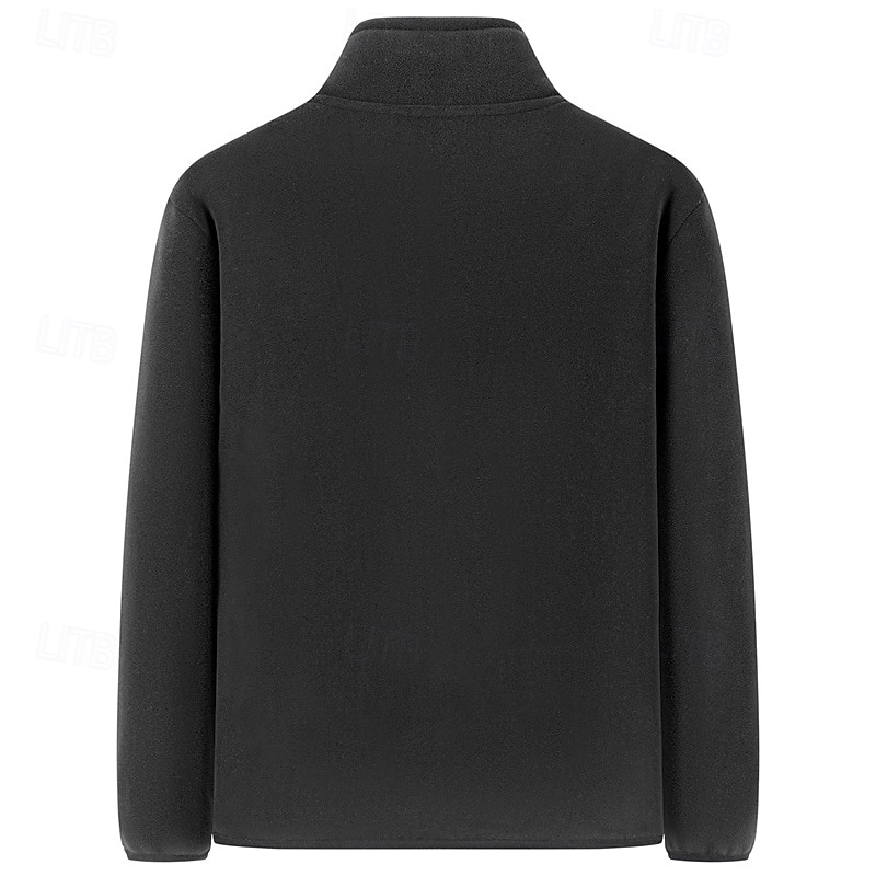 Voor heren Winterjack Fleecejack Vrijetijdsjas Vakantie Dagelijks Thermisch Warm Zak Fleece Herfst winter Effen Modieus Streetwear Opstaand Normaal Zwart Rood Khaki Leger Groen Donkerblauw Jacks 2026 - $41.99 –P19
