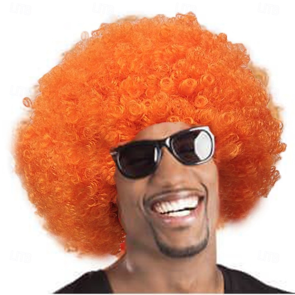 Peruca de Carnaval 2026 Rosa Vermelho Preta Encaracolado Afro Curto Peruca sintética para festivais Mardi Gras Parada Cabelo para fantasia de cosplay para Masculino de 2026 por $11.49 –P8