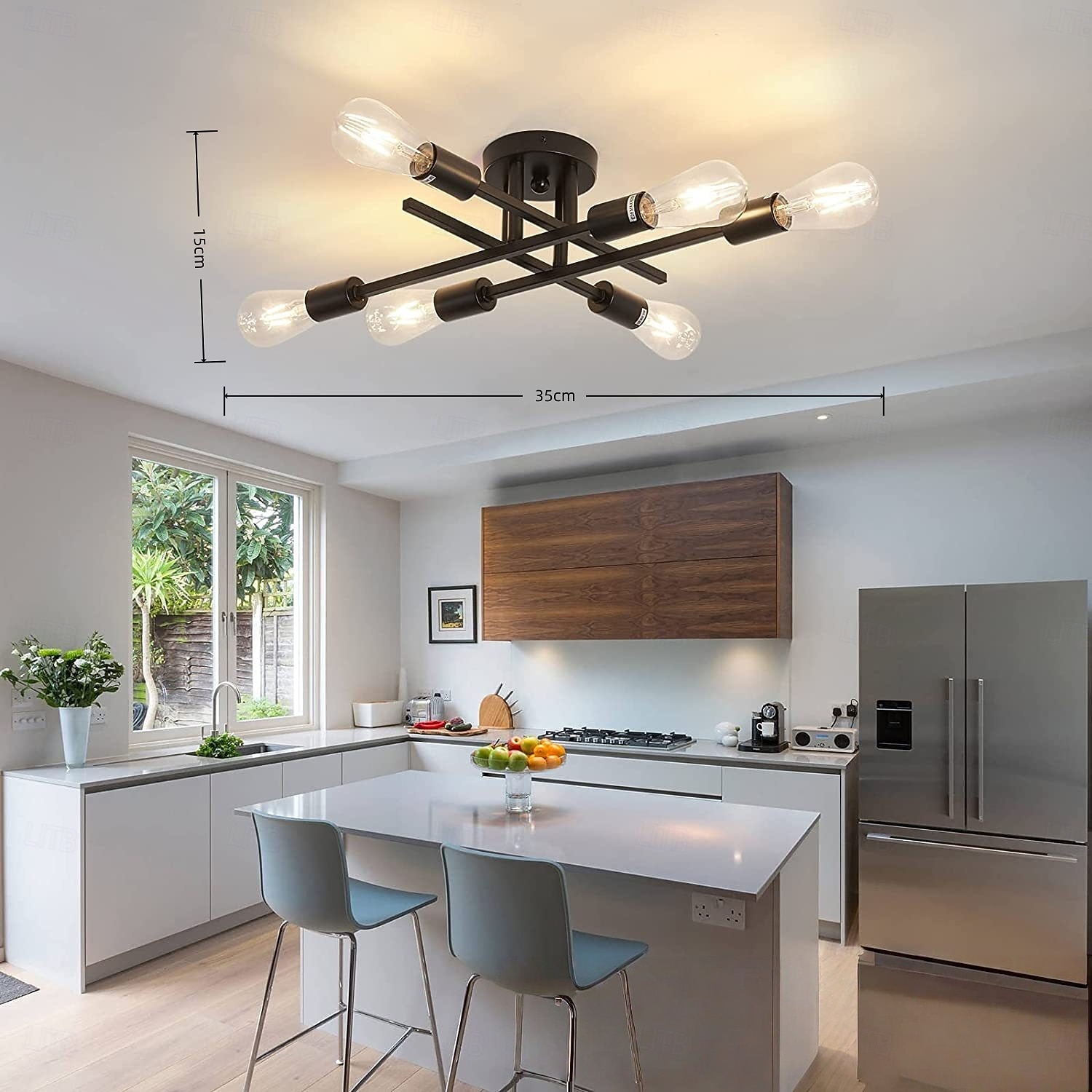 4-אור 6-אור 30 cm עיצוב קו מרובע נורות תקרה מתכת מסורתי / קלסי סגנון נורדי 110-265V 2026 - $79.99 –P5