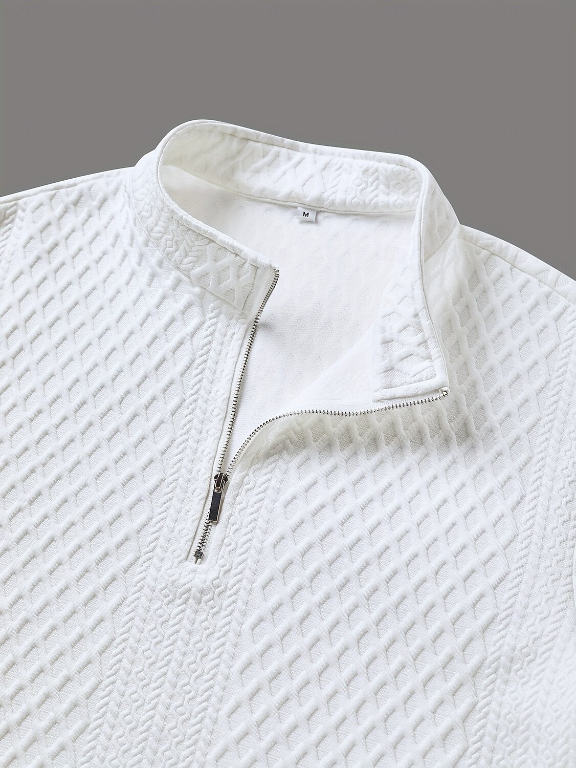 Herren T Shirt Langarm Viertelreißverschluss Herbst Winter Einfarbig Textur Strickware Täglich Lässig Reißverschluss Rundhalsausschnitt Outdoor Lässig Athleisure Weiß Top T-Shirt für Herren 2026 - $28.99 –P2