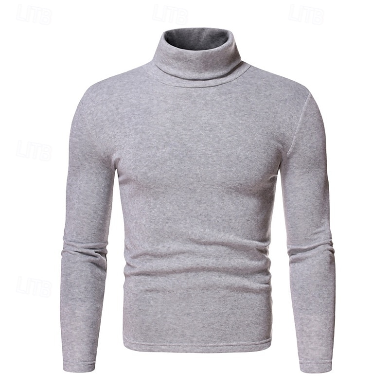 Męskie Sweter Sweter sweter Prążkowany Robić na drutach Zwykłe topy Dzianiny Dopasowany krój Równina Golf Dzianina Nowoczesny Codzienny Dzienne zużycie Odzież Jesień i zima Wino Czarny S M L 2026 - $22.99 –P4
