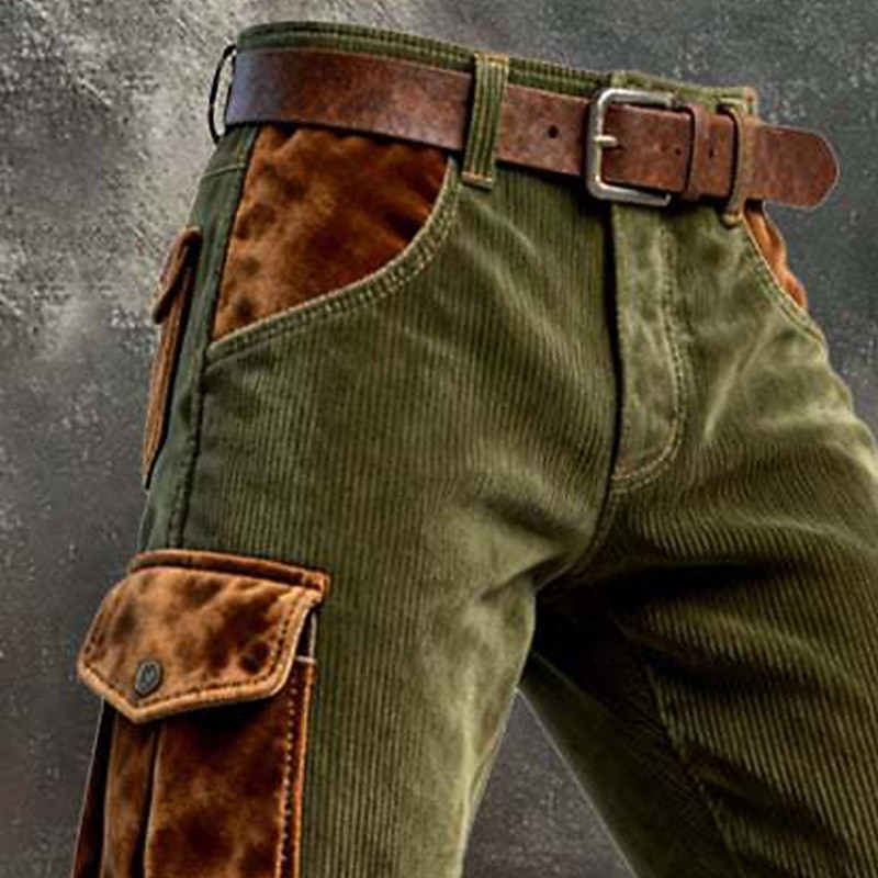 Homens Calças Cargo Calça cargo Calças de Veludo Calças de trabalho Calça casual Cintura elástica Bolso multi Perna reta Bloco de cor Retalhos Respirável Comprimento total Ao ar livre Casual Diário de 2026 por zł113.42 –P2