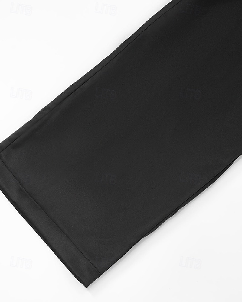 Damen Satinhosen Weites Bein Chinos Hosen Hose Streetwear Lässig Volle Länge Mittlere Taillenlinie Einfach Kordelzug Tasche Bequem Unelastisch Täglich Outdoor Schwarz Sommer Frühling Lässiger Schnitt 2026 - $27.99 –P10