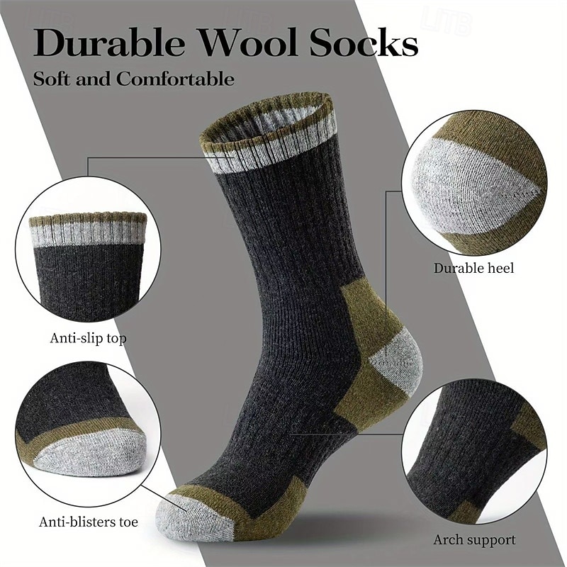 Herre 5 Par Sokker Joggesokker Hverdagssokker Vintersokker Multi Color Farge Fargeblokk utendørs Feriereise Dagligdagstøy Hold Varm Varm Høst Vinter Mote Gatemote 2026 - $18.99 –P2