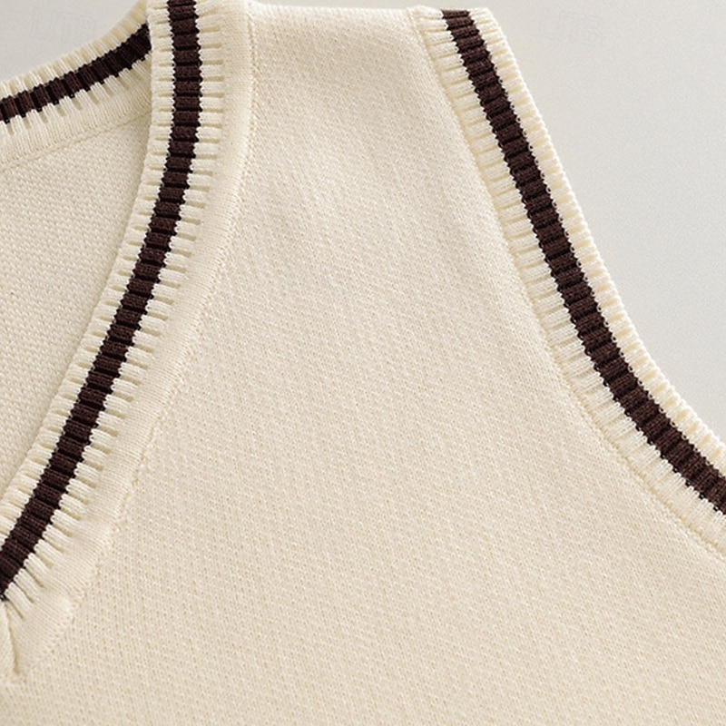 Barn Pojkar Pullover tröja Färgblock Ärmlös V-ringad Utomhus Mode Marinblå Höst Kläder 4-12 år 2026 - $23.99 –P8