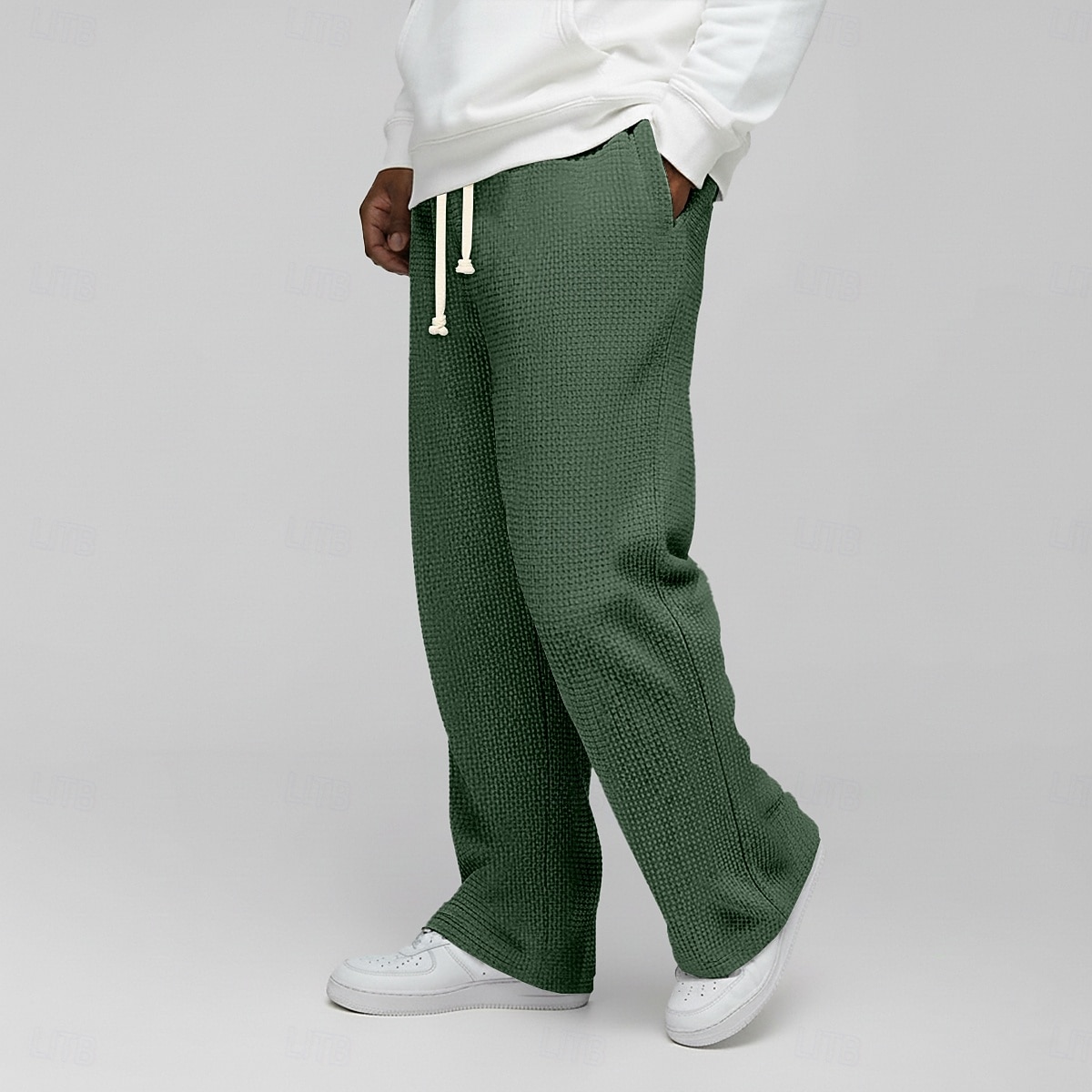Homme Gauffré Joggings Pantalons Pantalon décontracté Pantalons Amples Cordon de serrage Jambe Droite Couleur Unie Confort Longueur complète Occasionnel Quotidien Extérieur Vacances Mode Coupe Ample de 2026 ? $25.99 –P2