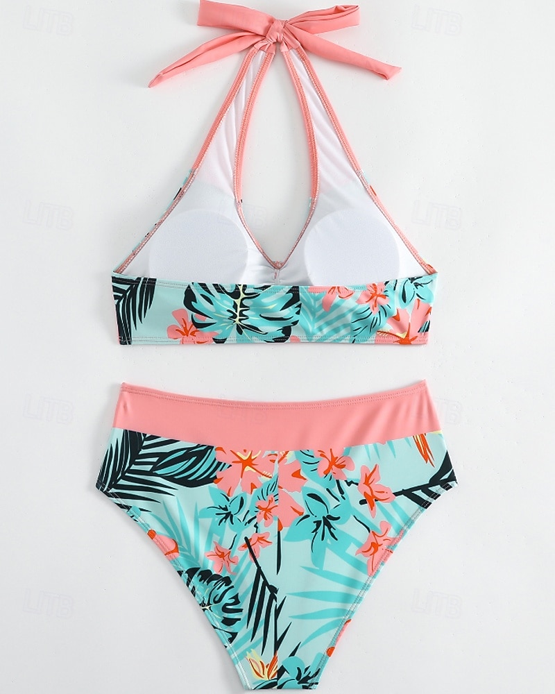 Per donna Costumi da bagno Due pezzi Birichino Costume da bagno Senza schiena Vacanza Abbigliamento da Spiaggia Floreale All'americana Senza Maniche Costumi da bagno del 2026 a $22.99 –P3