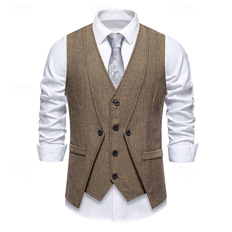Retro Vintage Roaring 20s 1920s Vest The Great Gatsby Gangster Fancy Dress Men's Halloween Carnival Masquerade Party & Evening Adults' Vest 2026 - $32.99 –P11