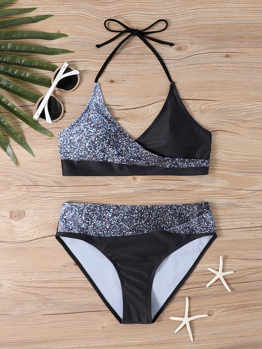 Kvinnors Tankini 2-delad baddräkt med fräck midjekontroll hög midja slank rygglös semester strandkläder halterneck ärmlös baddräkt 2026 - $19.99 –P9