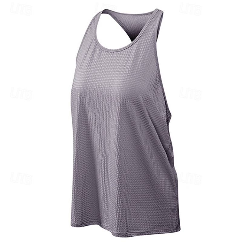 Femmes Couleur Unie Débardeur Tee Shirt Fitness Ample Élastique Évacuation de la transpiration Respirant Tennis Pickleball Yoga Col ras du cou Top Noir Bleu Violet Vêtements de tennis de 2026 ? $20.99 –P19