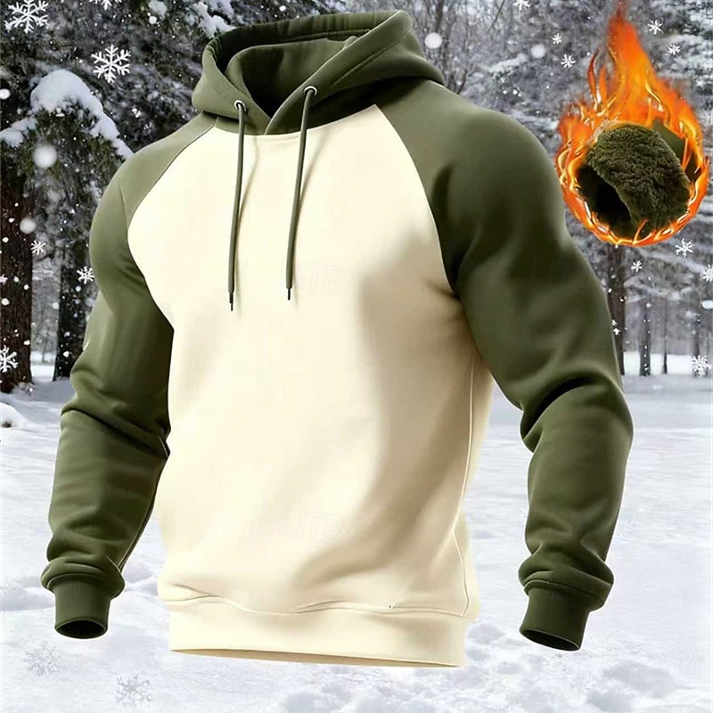 Per uomo Felpa con cappuccio Felpa con cappuccio in pile Nero Rosso Blu marino Verde Cachi Con Cappuccio Blocco di colori Patchwork Sport & Outdoor Quotidiano Ferie Poliestere Streetwear Essenziale del 2026 a $21.99 –P7