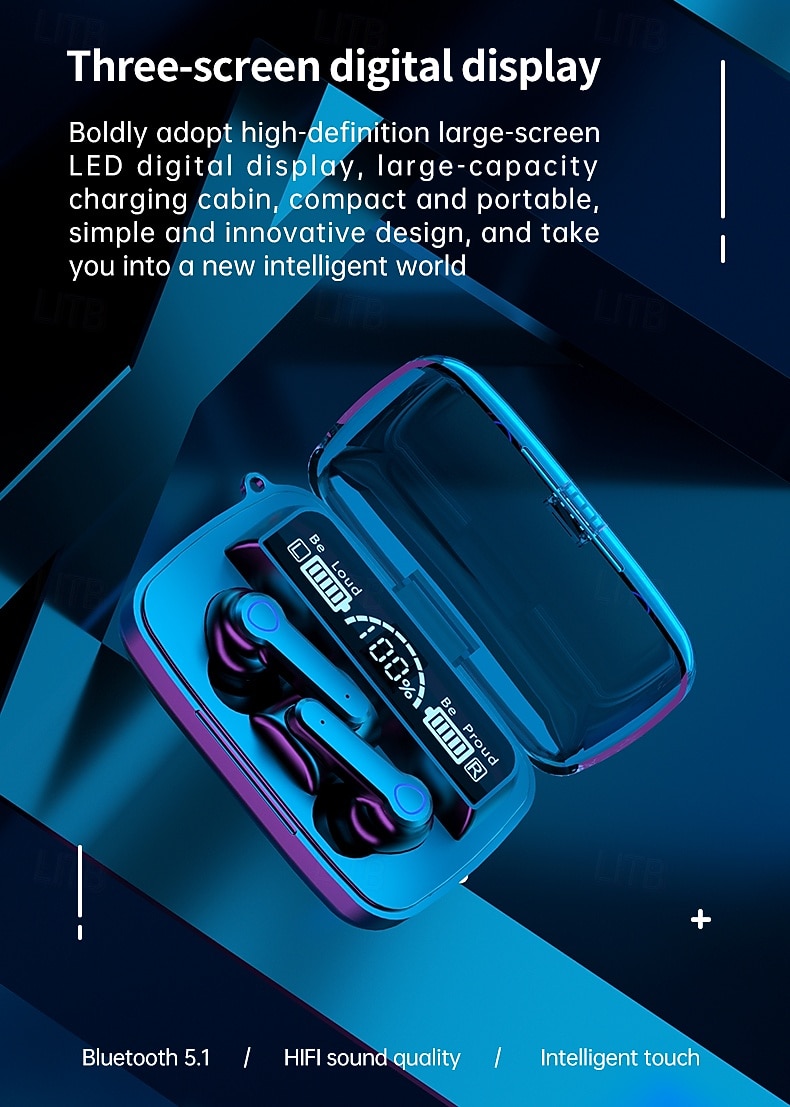 9D стерео Bluetooth наушники TWS беспроводные Bluetooth 5.1 наушники водонепроницаемая спортивная гарнитура с шумоподавлением внутриканальные наушники с зарядным кейсом подарок на День Святого 2026 - $19.99 –P1