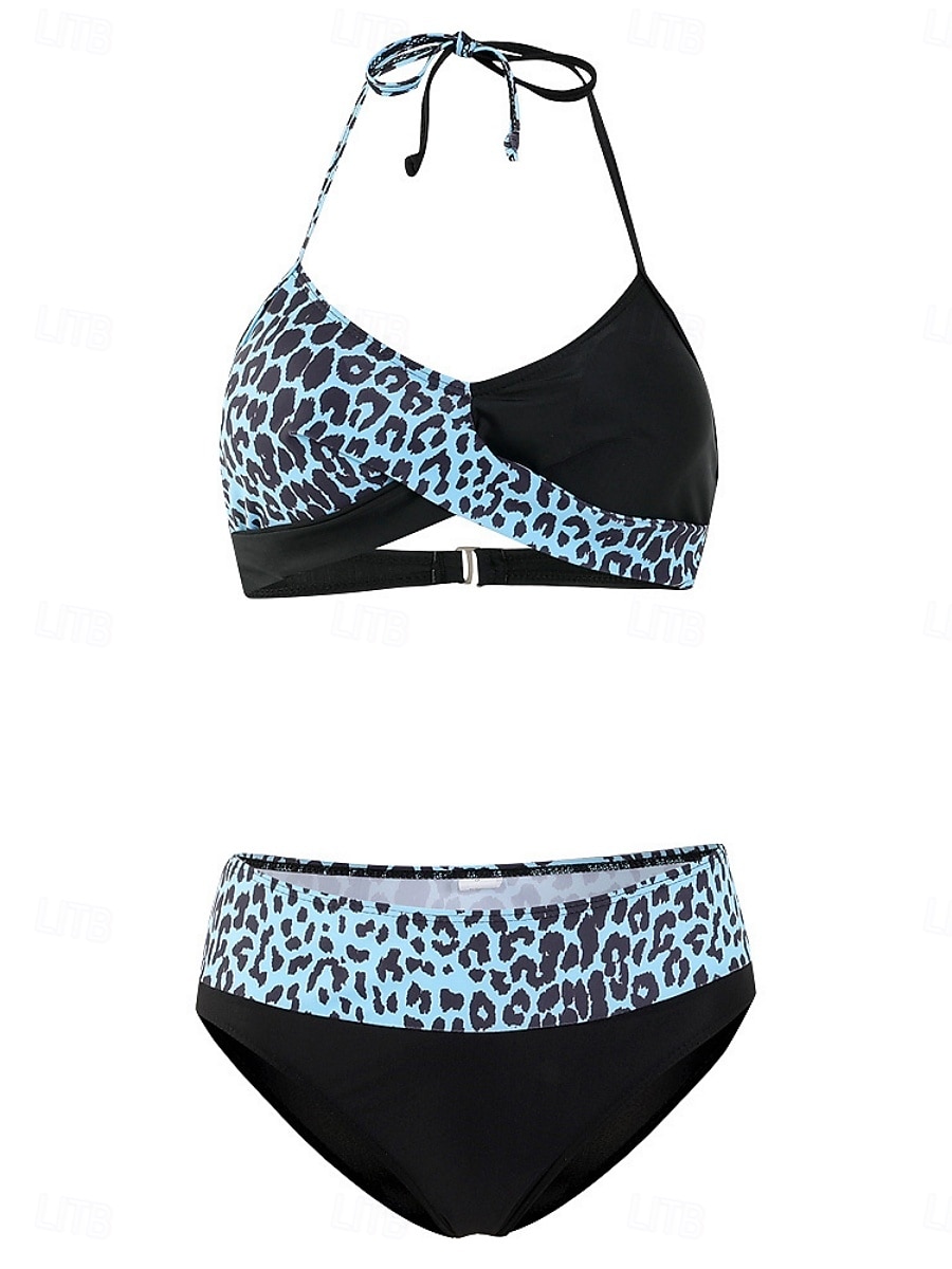 Kvinnors Tankini 2-delad baddräkt med fräck midjekontroll hög midja slank rygglös semester strandkläder halterneck ärmlös baddräkt 2026 - $19.99 –P3