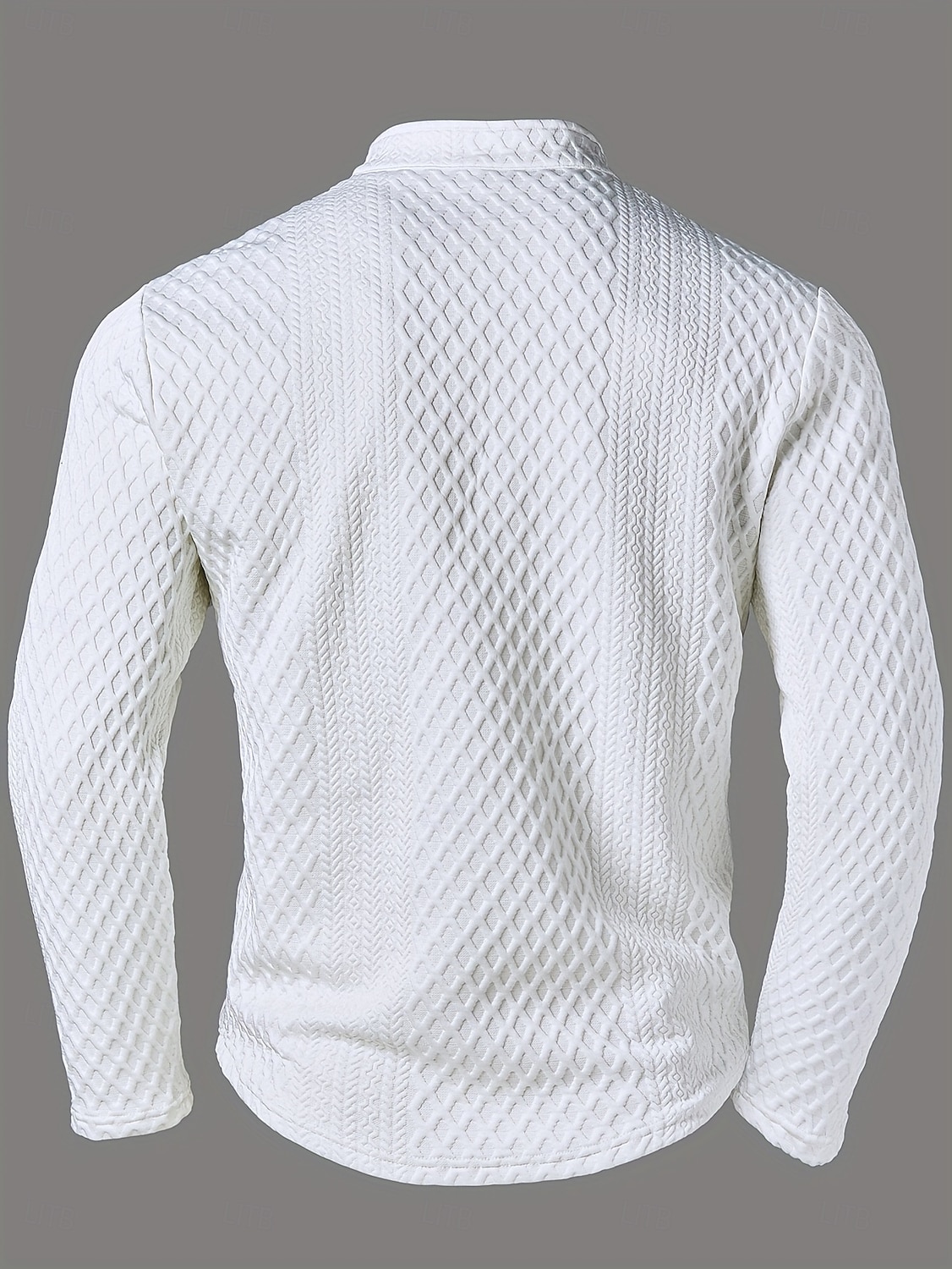 Herren T Shirt Langarm Viertelreißverschluss Herbst Winter Einfarbig Textur Strickware Täglich Lässig Reißverschluss Rundhalsausschnitt Outdoor Lässig Athleisure Weiß Top T-Shirt für Herren 2026 - $28.99 –P5