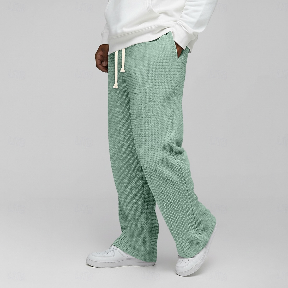 Homme Gauffré Joggings Pantalons Pantalon décontracté Pantalons Amples Cordon de serrage Jambe Droite Couleur Unie Confort Longueur complète Occasionnel Quotidien Extérieur Vacances Mode Coupe Ample de 2026 ? $25.99 –P8
