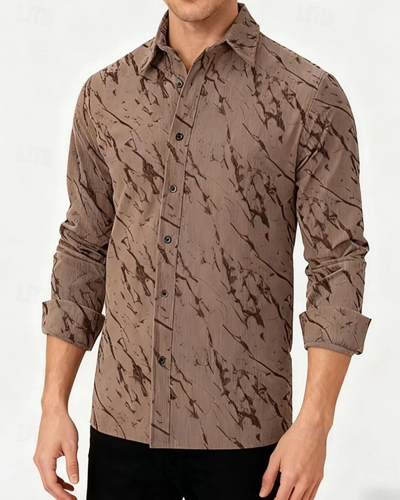 Herren Hemd Sommerhemd Freizeithemd Strandhemd Knopfhemd Kaki Militßrgrün Grau Langarm Grafik Revers Urlaub Hawaiianisch Bekleidung Polyester Mode Lässig Bequem 2025 - $26.99 –P2