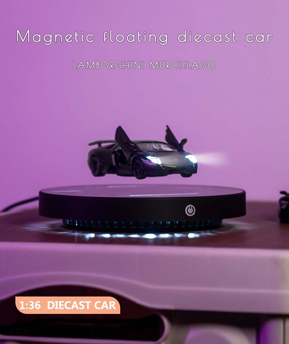 Magnetic Levitation Black Cast Car with Luminous Circular Starry Sky Base Featuring Real LED Energy-saving Lighting Effect Controlled By Switch Freely Rotating in The Air for Valentine's Day Gift 2026 - $109.99 –P1