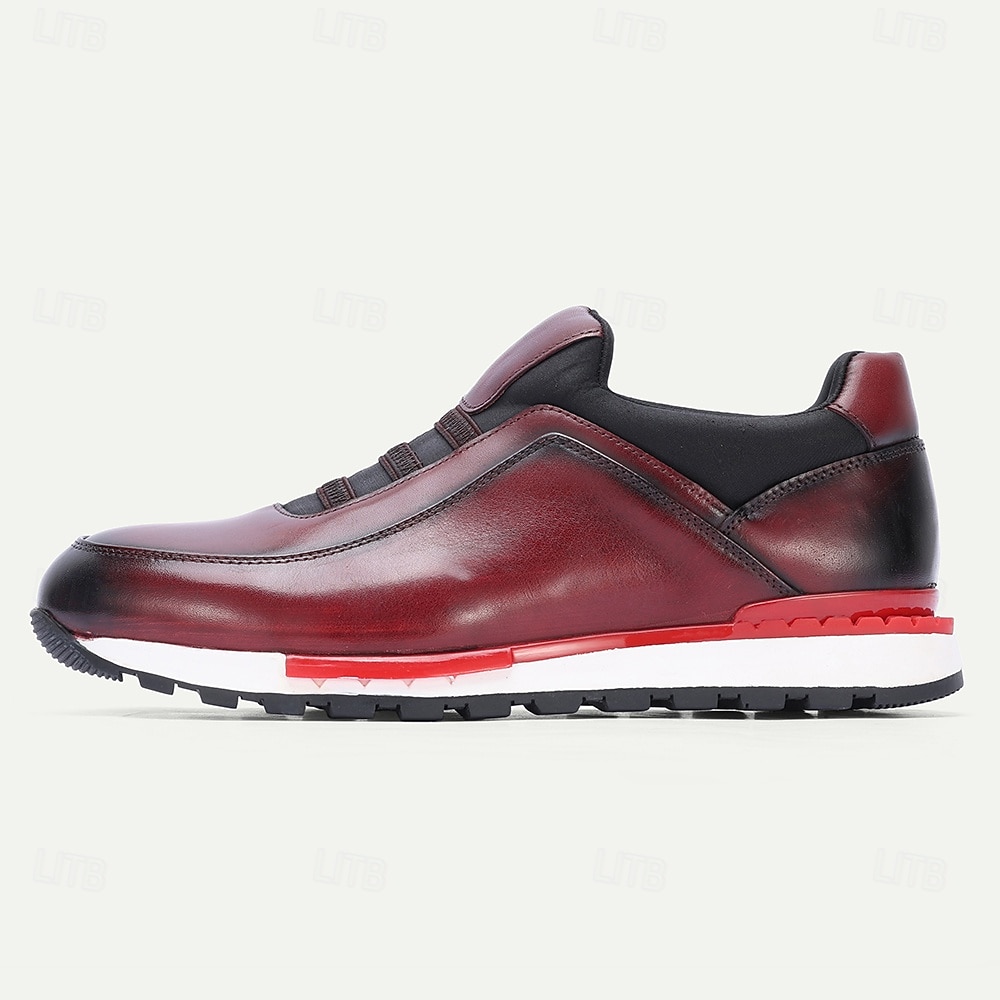 Men's Burgundy Leather Wedding Shoes – Elegant Slip-On Design with Premium Finish, Ideal for Weddings, Formal Events and Special Occasions 2026 - $94.99 –P4