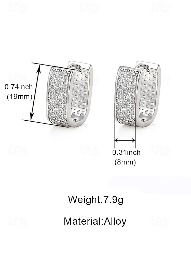 Women's Alloy Zirconia Hoop Earrings - Available in Multiple Colors, Elegant Design for Casual and Formal Occasions 2026 - $7.99 –P9