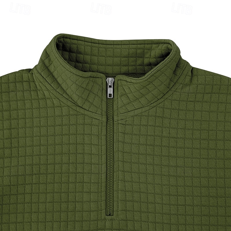 Miesten Vohveli tee T-paita Quarter vetoketjullinen T-paita Pitkähihainen Stand-kaula-aukko Syksy Talvi 봄 & Syksy Yhtenäinen väri Neuleet Päivittäin Vapaa-aika Sulkea jnk vetoketju ulko 2026 - $22.99 –P1