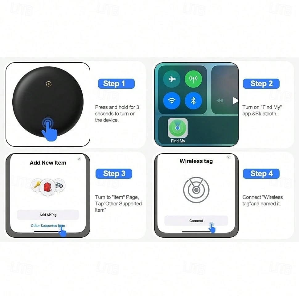 Smart Air Tracker For IOS Find My (IOS Only) Same Size With Original IOS Tag  Compatible With AirTag Case Keychain Silicone Holder Item Locator Key Finder For Pets Bags Luggage Bicycle Cars Anti-Los 2026 - BHD 7.25 –P5