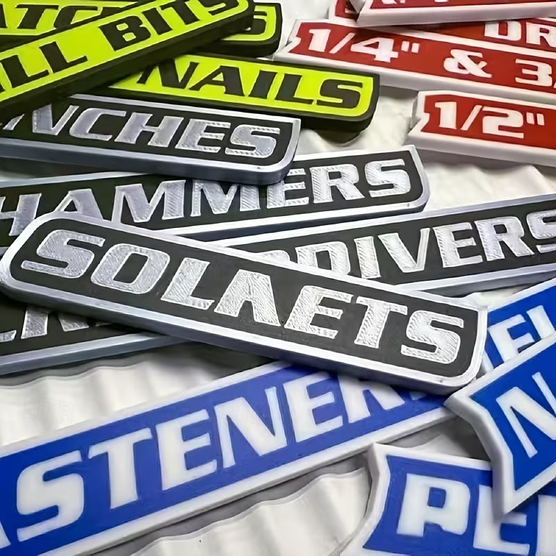 12 kappaleen pakkaus magneettisia työkalupakkietikettejä, 3D-tulostettuja työkalupakkietikettejä, yleisiä työkalupakkien järjestelytarvikkeita, uudelleenkäytettäviä etikettejä teräksisille 2026 - $15.99 –P9