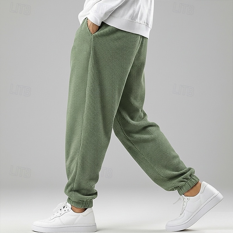 Per uomo Pantaloni da tuta Joggers Pantaloni Pantaloni in velluto a coste Pantaloni Larghi Coulisse Pieghettato Polsino elastico Semplice Comodità Traspirante Lunghezza intera All'aperto Casuale del 2026 a $22.99 –P1
