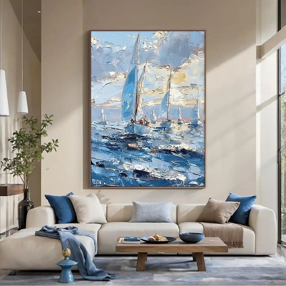 χειροποίητη ελαιογραφία σε καμβά, τέχνη τοίχου, διακόσμηση, αφηρημένο, ιστιοπλοϊκό, τοπίο, για σπίτι, καναπές, φόντο, διακόσμηση εισόδου, χολ, τεντωμένο πλαίσιο, κρεμαστός πίνακας/ρολό, χωρίς πλαίσιο, 2026 - $72.99 –P1