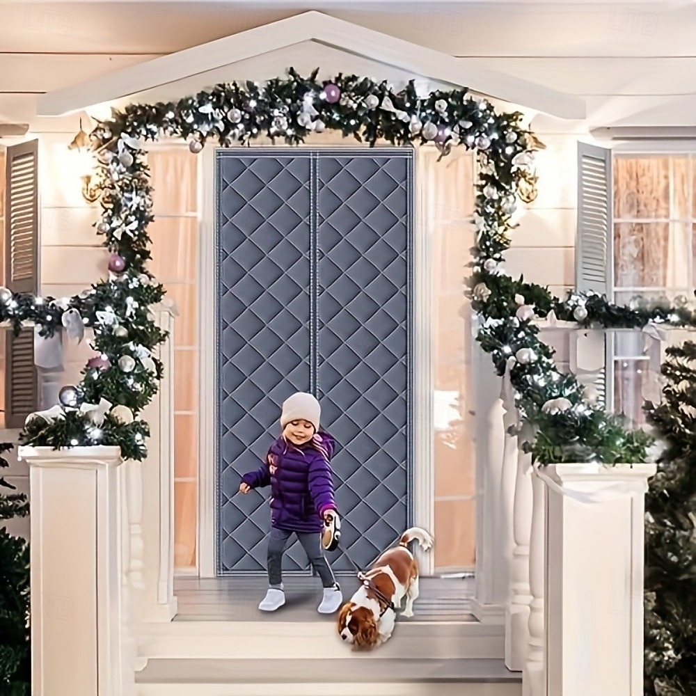 magnetyczna zasłona do drzwi domowych, wiatroszczelna, przeciw komarom, izolacja termiczna, montaż bez wiercenia, blokada przeciągów w klimatyzatorze w sypialni, dźwiękoszczelny panel prywatności 2026 - $16.99 –P5