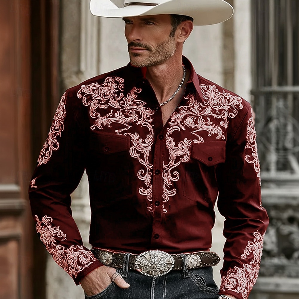 Per uomo Paisley Stampa Floreale Etnico Camicia Camicia Western Camicia da cowboy Manica Lunga Vintage Retrò Casuale All'aperto Abbigliamento da lavoro Primavera Autunno Collo ripiegato Due tasche del 2026 a $27.99 –P2