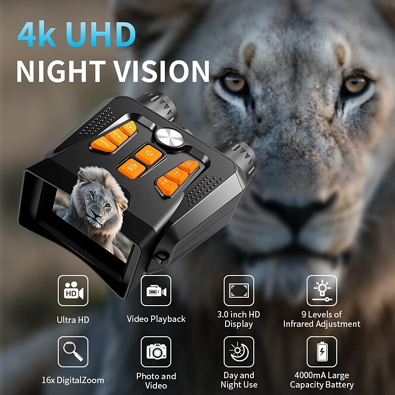 Бинокль 1080p, инфракрасный прибор ночного видения, 5-кратный зум, работающий днем и ночью, может снимать фото и видео с цифровым зумом, подходит для путешествий на открытом воздухе и ночного видения 2026 - $103.99 –P3