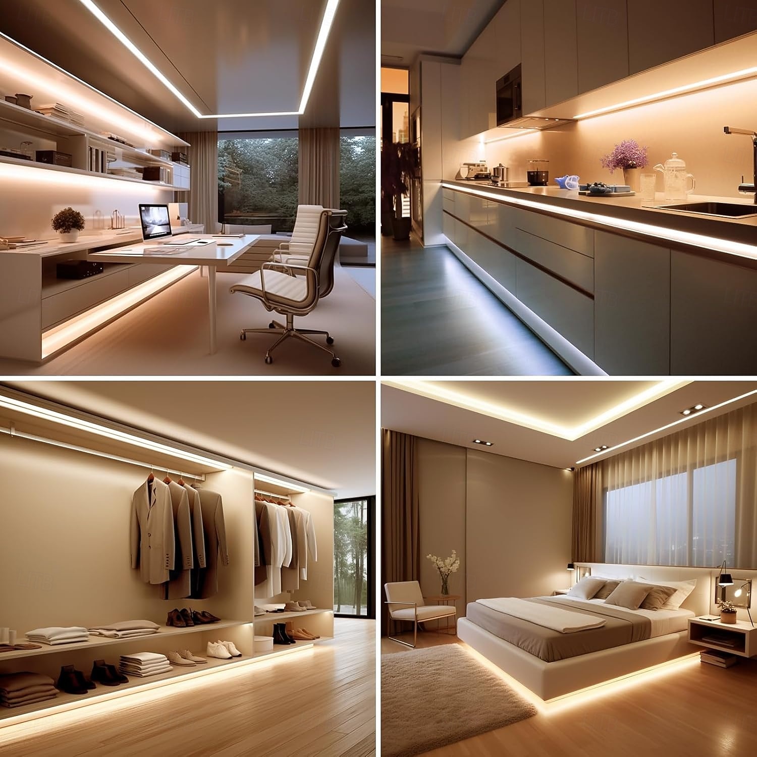 10מ' 2x10m ערכות תאורה 320 נוריות COB 8 מ"מ 1set לבן חם לבן לבן נטו רצועת אורות LED נדבק לבד 220-240 V 2026 - $39.99 –P2