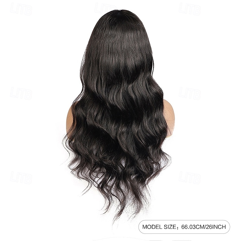 2025年 ナチュラルカラーの人毛13*6フロントレースウィッグボディウェーブレースウィッグ人毛150%密度14-28インチ  コレクション – $223.19 –P2