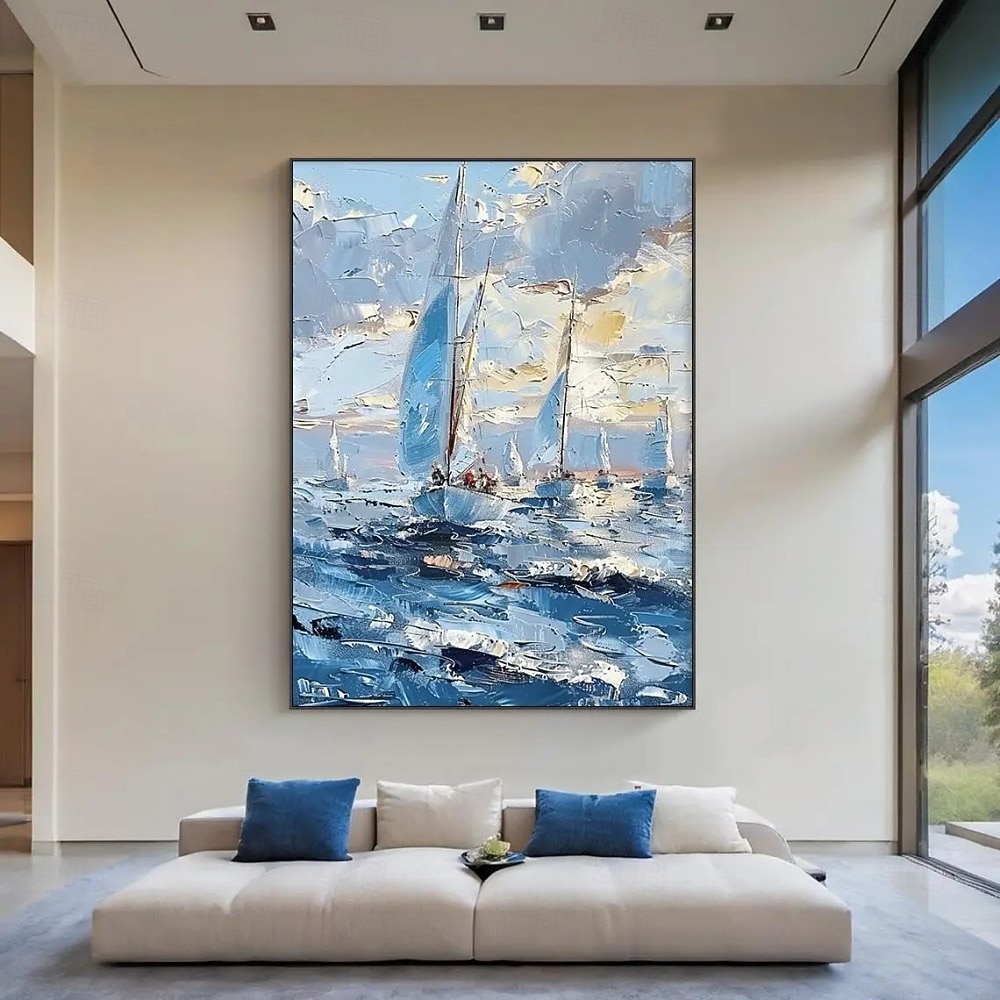 χειροποίητη ελαιογραφία σε καμβά, τέχνη τοίχου, διακόσμηση, αφηρημένο, ιστιοπλοϊκό, τοπίο, για σπίτι, καναπές, φόντο, διακόσμηση εισόδου, χολ, τεντωμένο πλαίσιο, κρεμαστός πίνακας/ρολό, χωρίς πλαίσιο, 2026 - $72.99 –P3