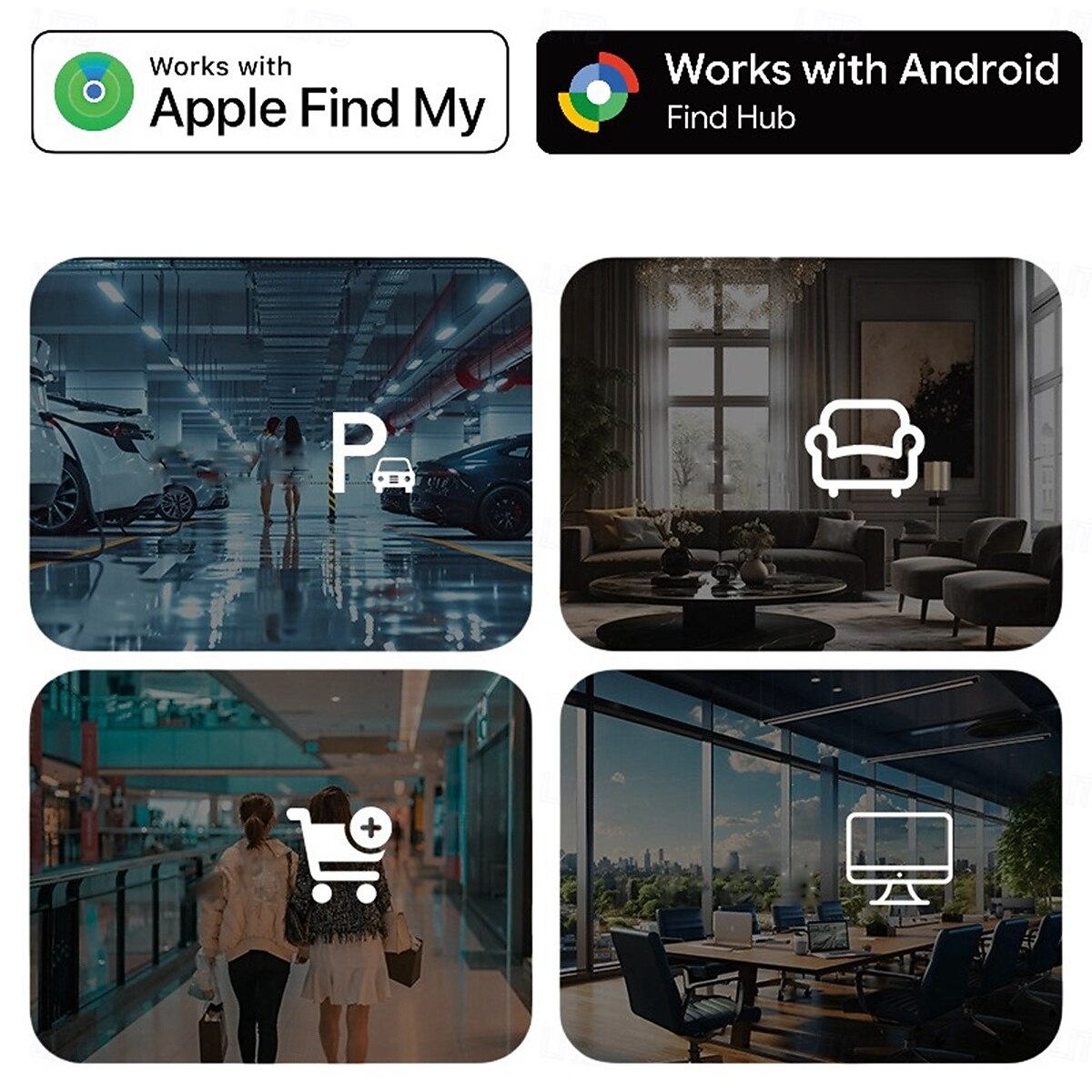 2025 Upgraded Dual-system item finder Ultra-Light & Mini Bluetooth Tracker IP67 Waterproof Keys/Luggage/Suitcases Finder Compatible with Find My App (iOS) with Google Find My Device Replaceable Ba 2025 - $16.99 –P4