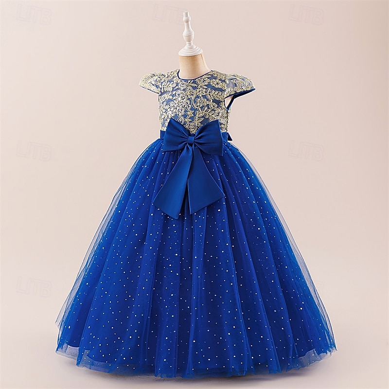 Enfants Fille Robe Robe de Soirée Couleur Unie Sans manches Formel Performance Occasion Spéciale Noeud de cravate Mode Quotidien Princesse Polyester Maxi Robe de Soirée Robe évasée Robe en Tulle Ét de 2026 ? $45.99 –P23