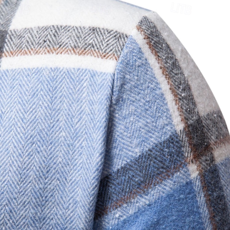 Herren Hemd Flanellhemd Kariertes Hemd Knopfhemd Overshirt Karomuster Outdoor Straße Blau Schwarz Rosa Rote Langarm Revers Frühling & Herbst Bekleidung 2026 - $26.99 –P4