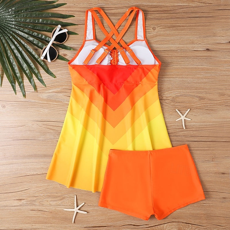 Mujer Bañadores 2 piezas Bermudas Traje de baño Espalda al Aire Vacaciones Ropa de playa Graphic Escote Redondo Sin Mangas Trajes de baño 2026 - $28.99 –P4