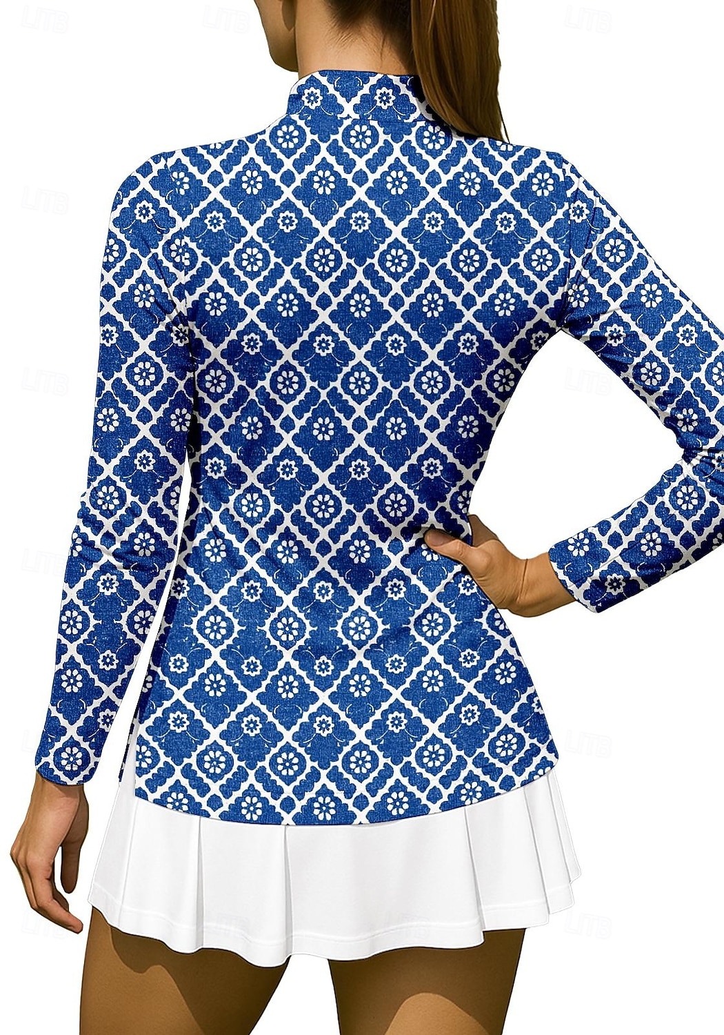 Mujer Geométrico Tops Camisas Camisa deportiva Camisas de polo Manga Larga Cremallera Floral UPF50+ Resistente a los rayos UV Alta elasticidad Dispersor de humedad Transpirable Voleibol Tenis Golf 2026 - $25.99 –P2