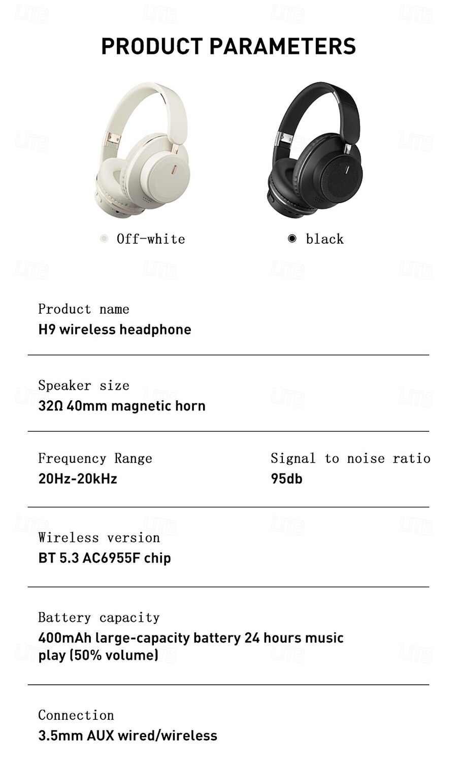 H9 2025 New  Wireless Earphones Equipped with 5.3 Chip Intelligent Noise Reduction Lower Loss More Stable Connection Game Mode Foldable Earphones Suitable for Travel Home Work Mobile Phones 2025 - $23.99 –P14