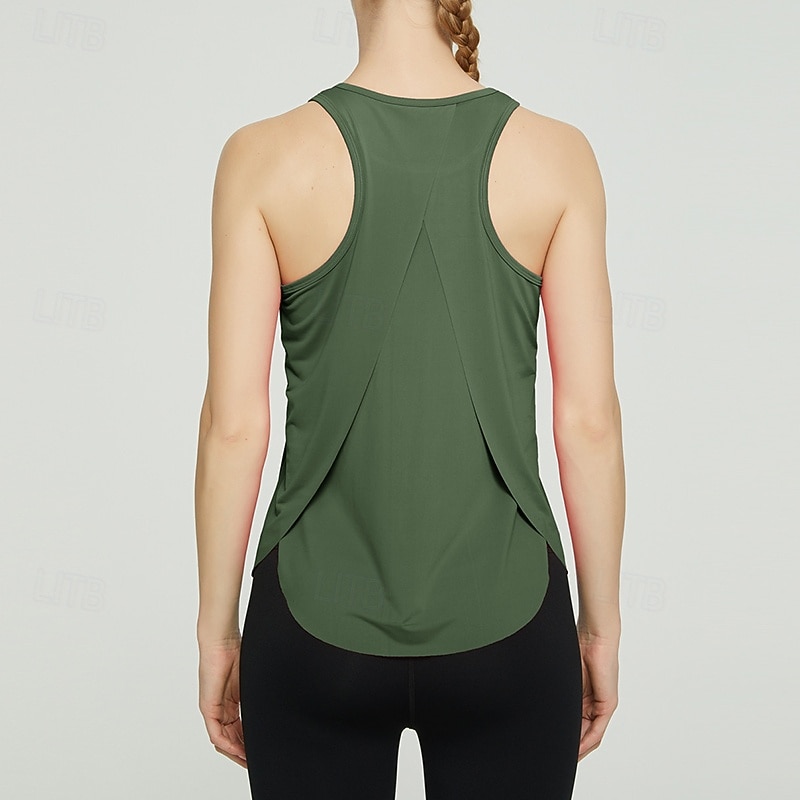 Women's Solid Colored Tank Top Workout Tops Loose Fit Elastic Sweat-Wicking Breathable Tennis Pickleball Yoga Crew Neck Top Black White Yellow Tennis Clothing 2026 - $11.49 –P2