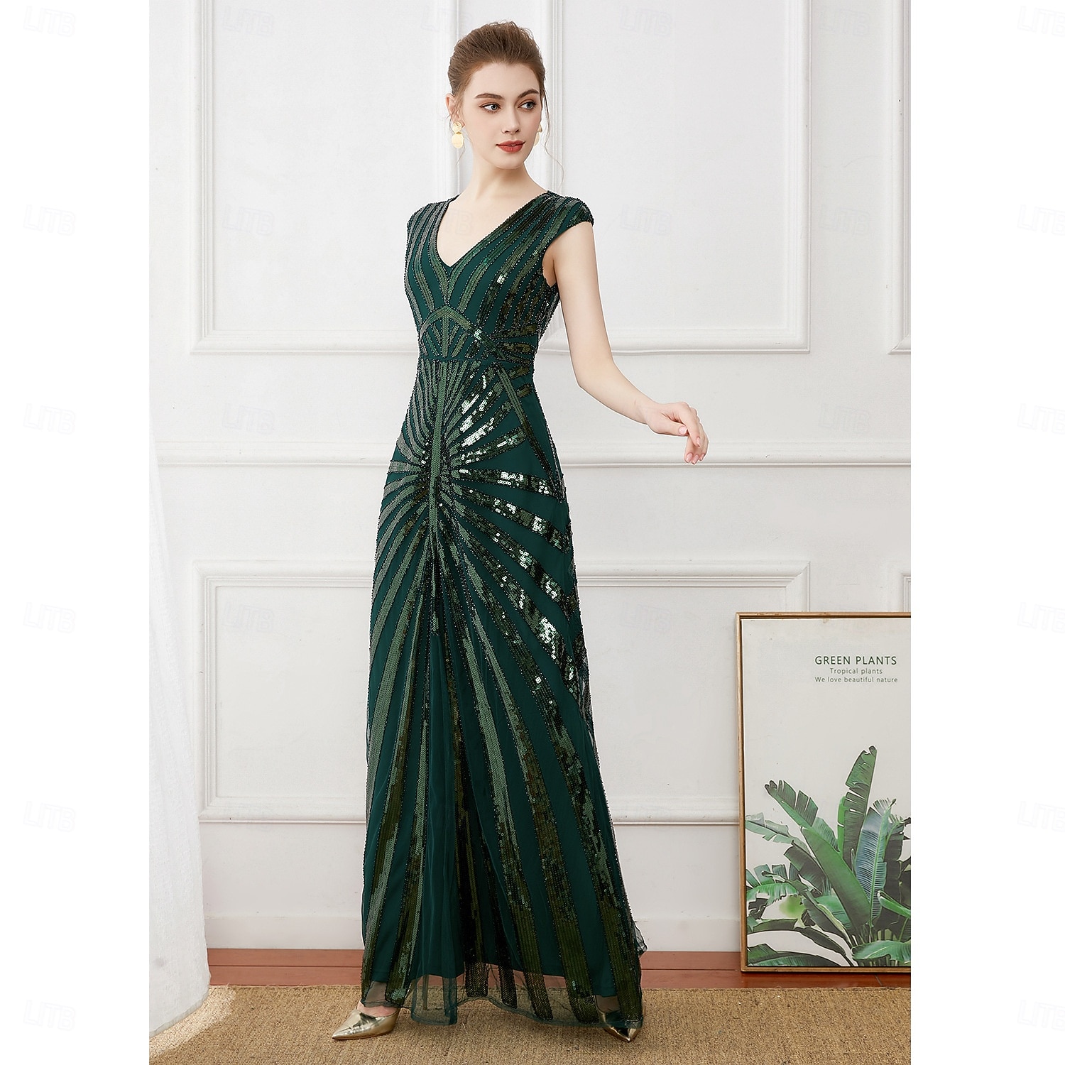 1920s prom dress Beaded Feather Evening Dresses Long Sleeve Shimmer 20  Viniodress highlighting feminine morbidezza and grace Tips Prom Theme Great Gatsby Ball