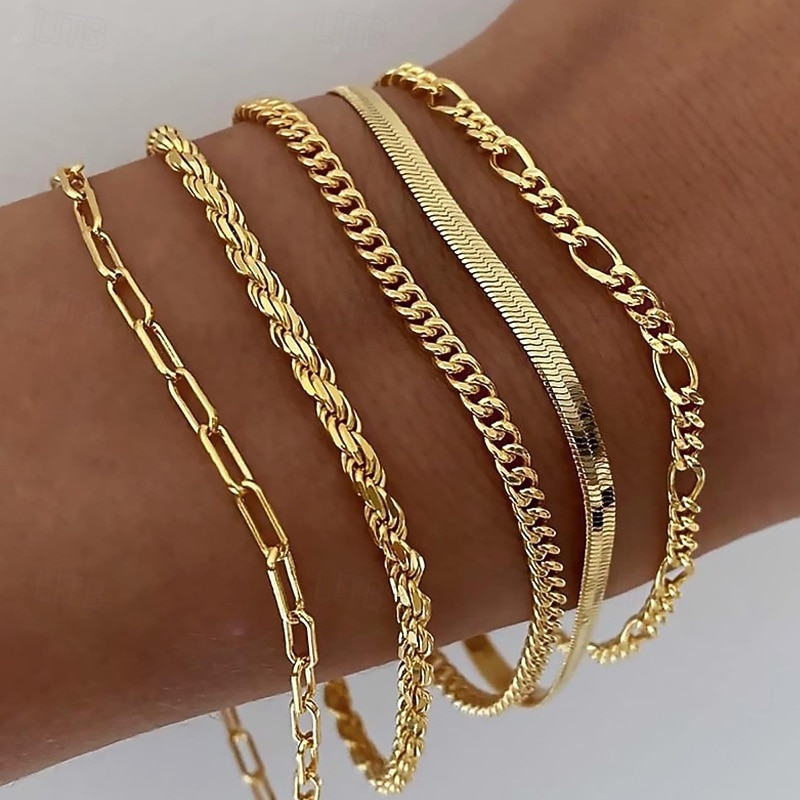 Damen Kettenarmband Klassisch Kugel Mode Kupfer Armband Schmuck Weiß / Gold Für Ferien Date Festival 2026 - $14.99 –P1