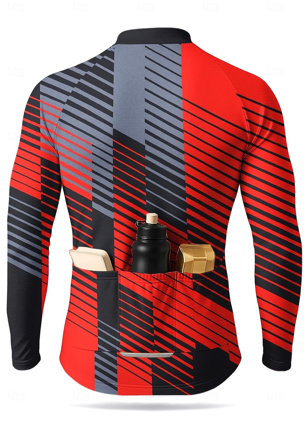 Men Cycling Jersey Downhill Jersey Geometric Abstract Contrast Color Long Sleeve Bike Tee Tshirt Jersey Compression Clothing with 3 Rear Pockets Mountain Bike MTB Road Bike Cycling UV Sun Protection 2026 - $32.99 –P2
